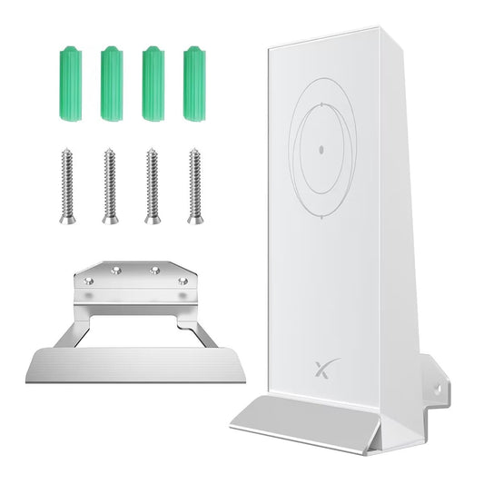 Aluminum wall mount bracket for StarLink Mesh Router V2, designed to secure the router for optimal satellite internet connectivity.
