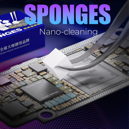 BACKUPMYFILESNOW® NC800 Nano-cleaning sponge with high-density cotton for cleaning PCB, motherboard, back cover, glass, and camera components.