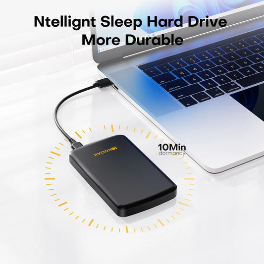 Kodak Portable External Hard Drive P150 with 500GB/1TB capacity, USB 3.0, compact design for secure storage and backup.