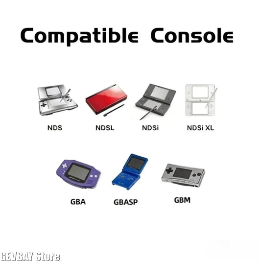 2GB Game backup device with USB flash drive and SD adapter for GBA, GBM, NDS, and NDSL gaming consoles.