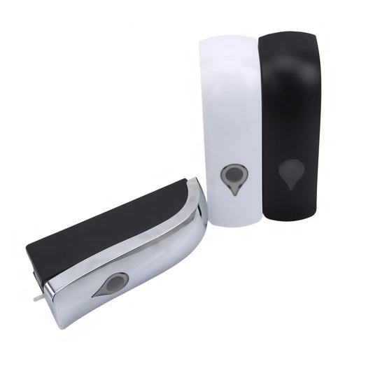Wall-mounted 300ml soap dispenser by BackupMyFilesNow.com, euro style, for hotel bathrooms and hand sanitizer sterilization.