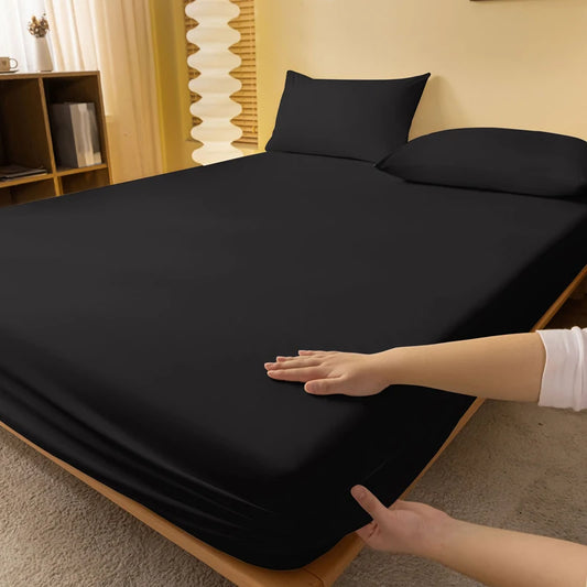 Purple solid color matte bed sheet by BACKUPMYFILESNOW.COM® for bedroom bedding, 200x220cm, excludes pillowcases.