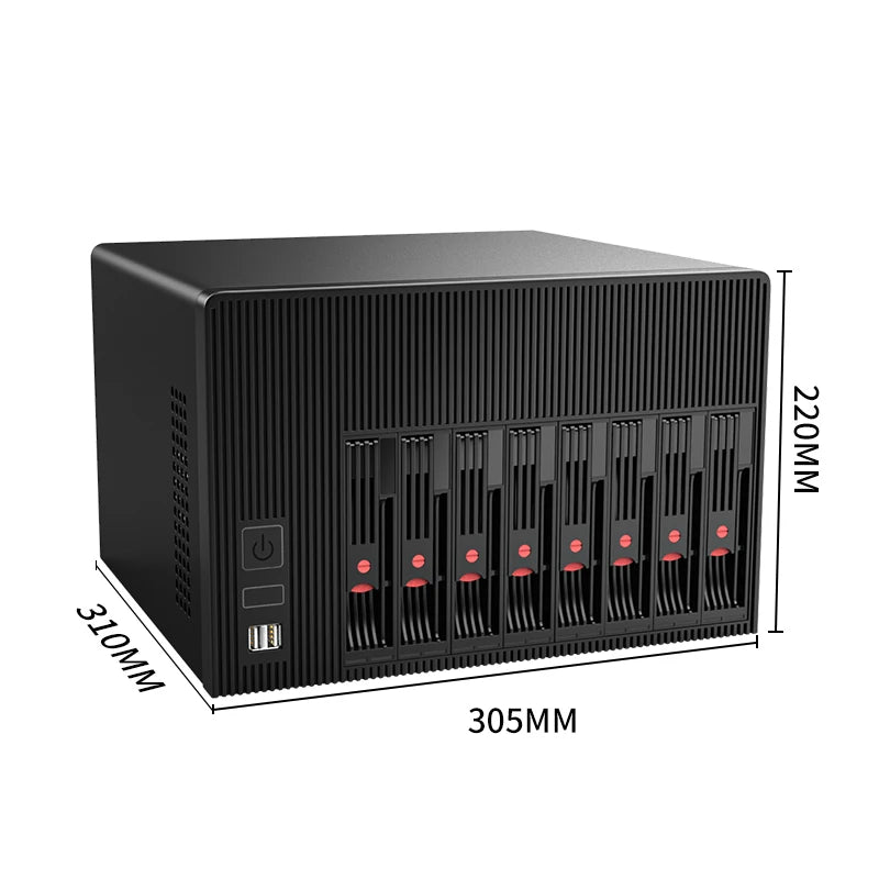 BKHD Q670 NAS Server with 8 bays, Intel i5/i7, 4 LAN ports, 2.5G Ethernet, network storage, RAID support, soft routing.
