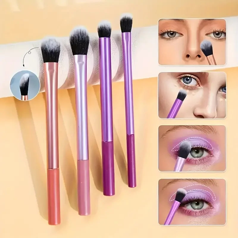 8-piece BackupMyFilesNow.com makeup brush kit with soft synthetic hair for foundation, blush, eyeshadow, and cosmetic application.