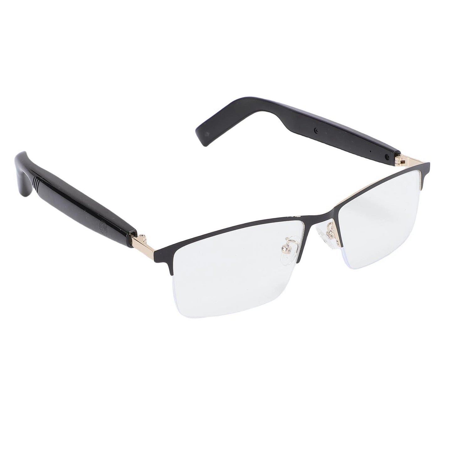 Smart glasses with Bluetooth 5.4, built-in mic and speaker, blue light filtering, IP54 proof, voice control for daily use.