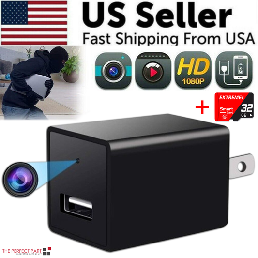 Mini hidden camera from BackupMyFilesNow.com showing full HD 1080P home security nanny cam with night vision and audio recording.