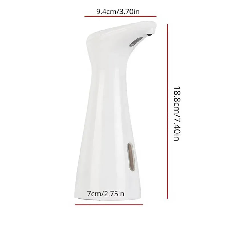 White automatic sensor hand sanitizer and dish soap dispenser with smart distance sensing for kitchen, bathroom, or toilet use.