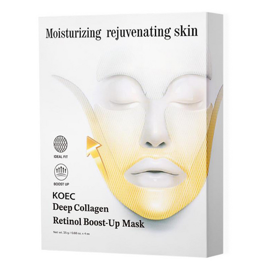 White collagen lifting face mask by BackupMyFilesNow.com, showing a soothing sheet mask for skincare and anti-aging.