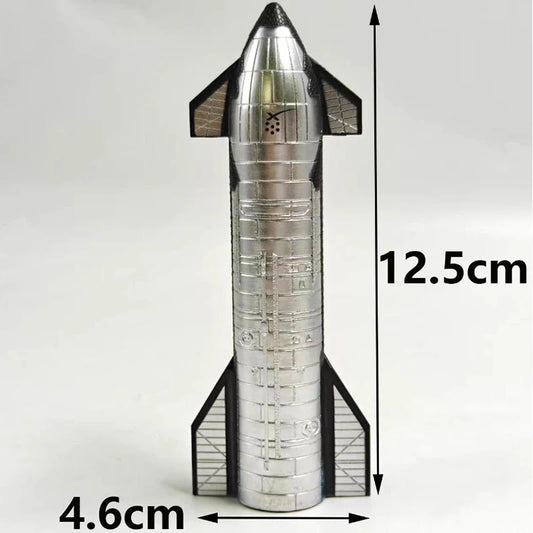 White diecast 1:400 scale SpaceX Starship model by BACKUPMYFILESNOW.COM®, displayed as a finished collectible ornament.