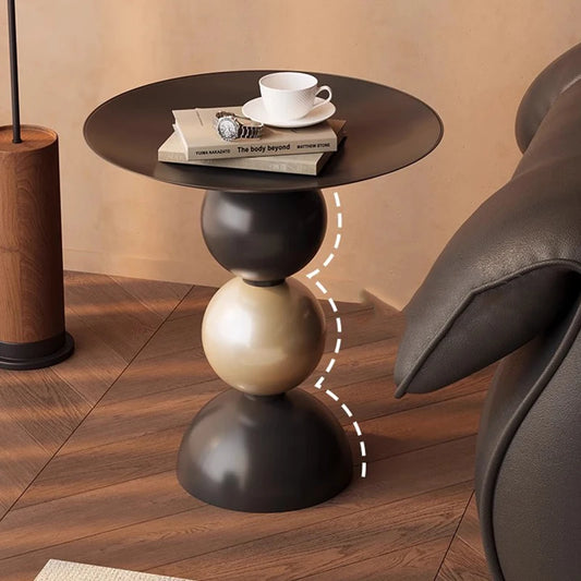 Modern white hall coffee table and sofa side desk with clean Nordic design, movable small coffee table for living room or bedroom.