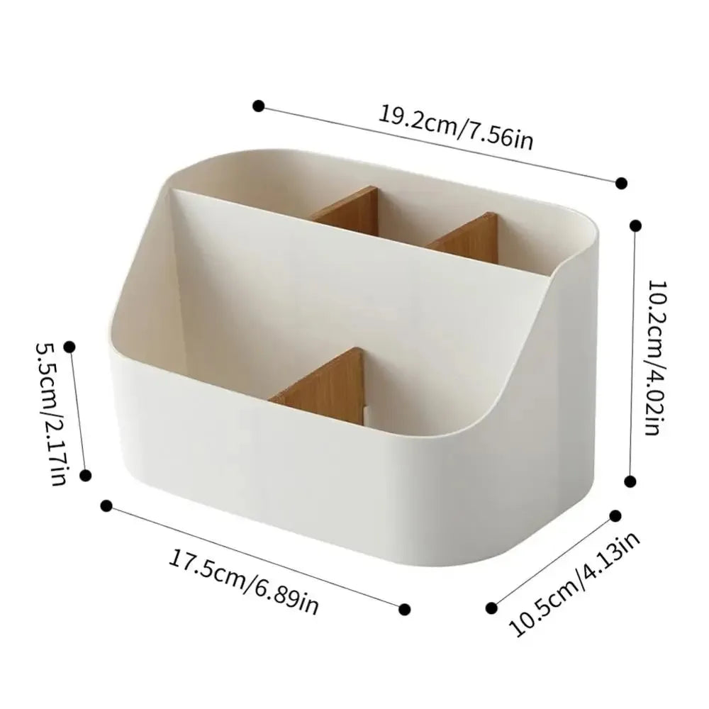 White office supplies and cosmetics storage box from BackupMyFilesNow.com, with partitioned sections for organizing office and living space.