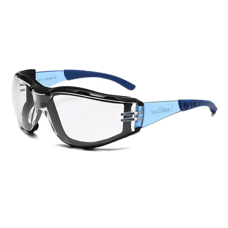 White safety goggles with soft foam gasket, designed for sports, shooting, woodworking, lab, and outdoor industry eye protection.