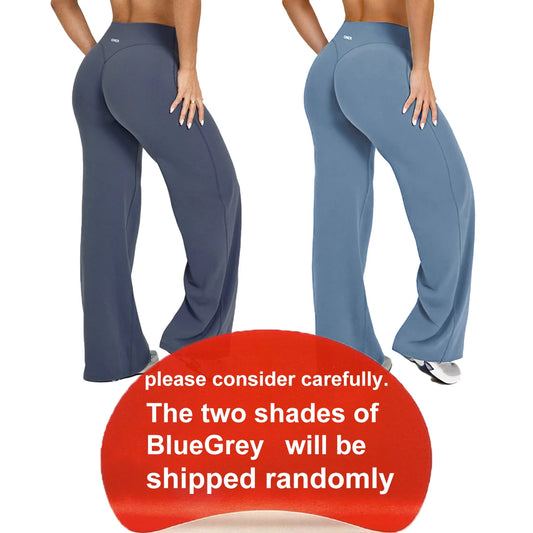 Light grey Bendybliss flared leggings for women, straight-leg yoga pants, breathable, versatile casual and fitness clothing.