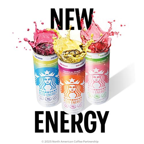 ByBies Starbucks Iced Energy Blueberry Lemonade sparkling energy drink in 12 fl oz can with vibrant blue and yellow label design