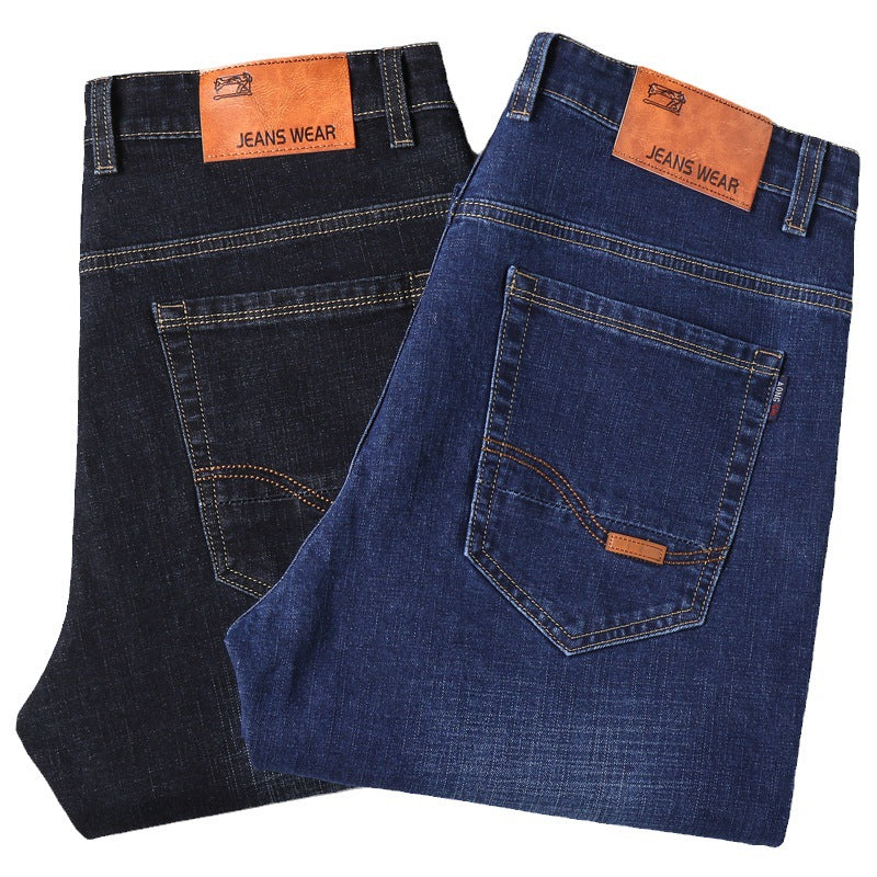 2024 Men's Loose Fit Stretch Denim Pants for Business