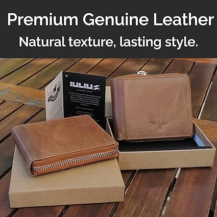 Cartera Zipper de Cuero Camel – Estilo Clásico –