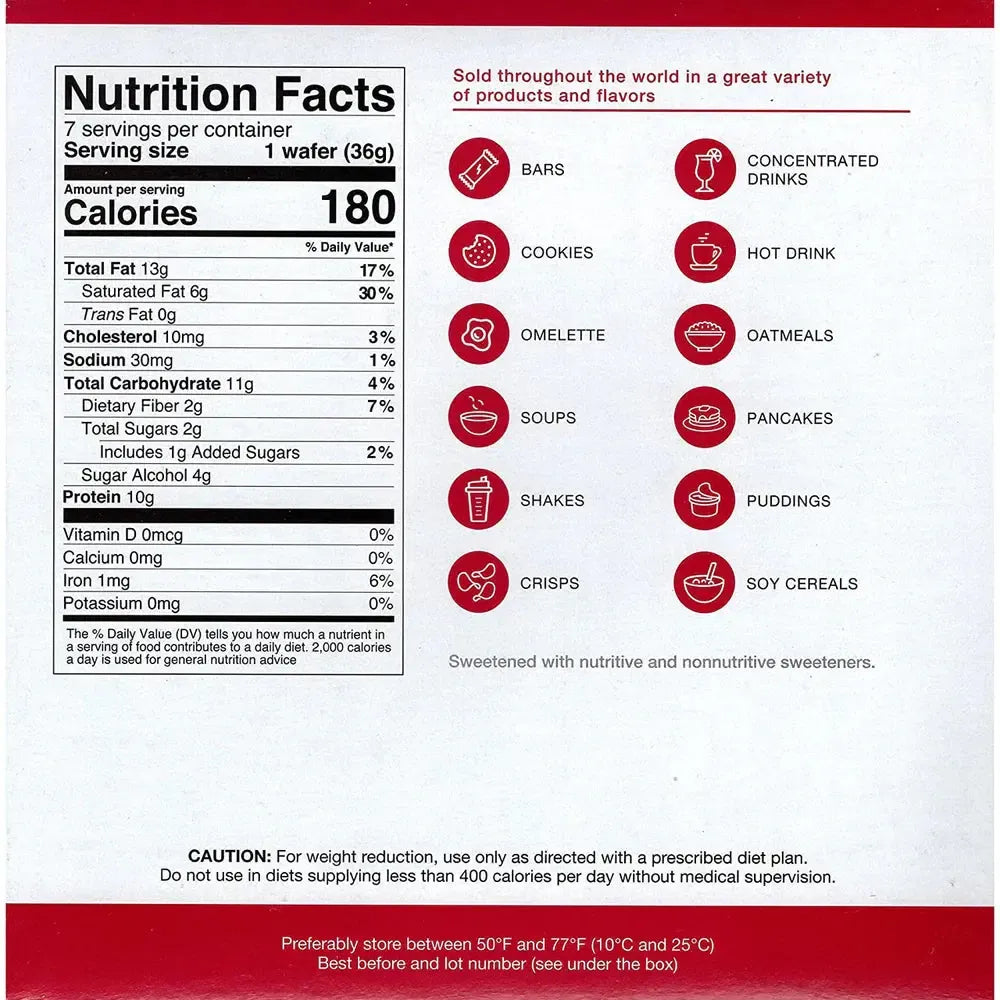 AmBari Nutrition PROTIDIET wafer bar with chocolate coating and crispy wafer layers, ideal for protein-rich snacks.