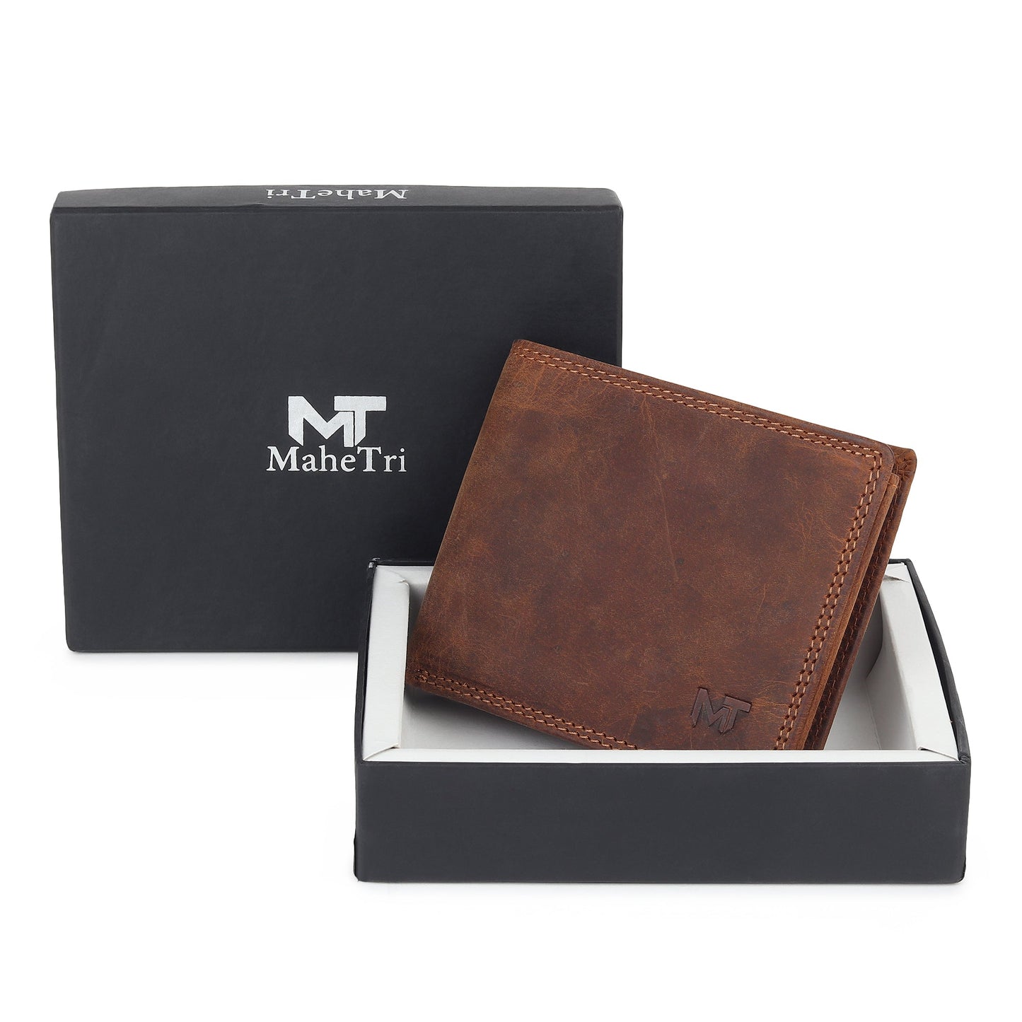 Buffalo leather men's wallet in hunter color from Classy Leather Bags, featuring multiple card slots and a sleek design.