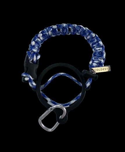 Coldest Paracord Handle accessory with black and gray woven paracord, designed for durable grip and outdoor use.