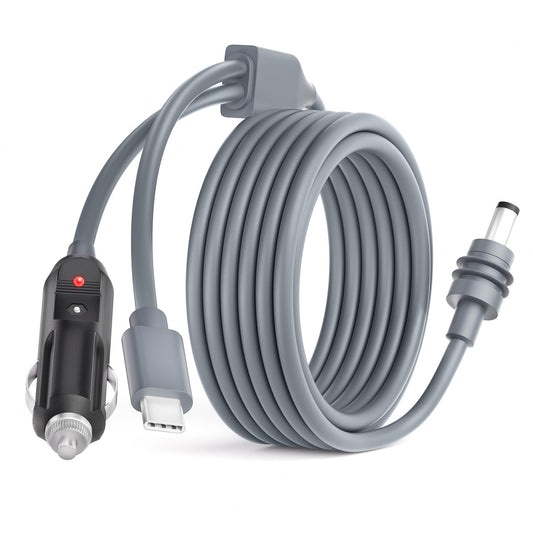 Starlink Mini 2-in-1 USB-C to DC power cable by BACKUPMYFILESNOW.COM®, 10ft, 100W, car cigarette lighter to USB Type-C connector