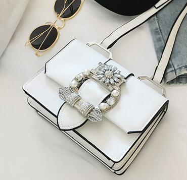Elegant women's designer diamond lock handbag in PU leather by BACKUPMYFILESNOW® with gold-tone hardware and stylish design.