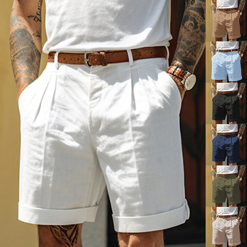 Men's straight leg shorts with pockets, loose fit casual summer bottoms for daily wear