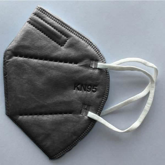 Set of 50 black kids size KN95 5-ply face masks from DailySale, showing protective masks with ear loops for children.