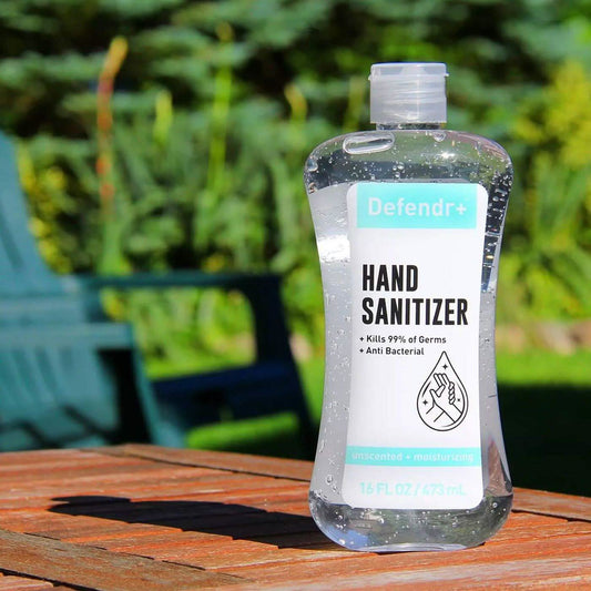 Two bottles of Defendr+ Anti-Bacterial Hand Sanitizer in a 2-pack, part of DailySale's face masks and PPE collection.