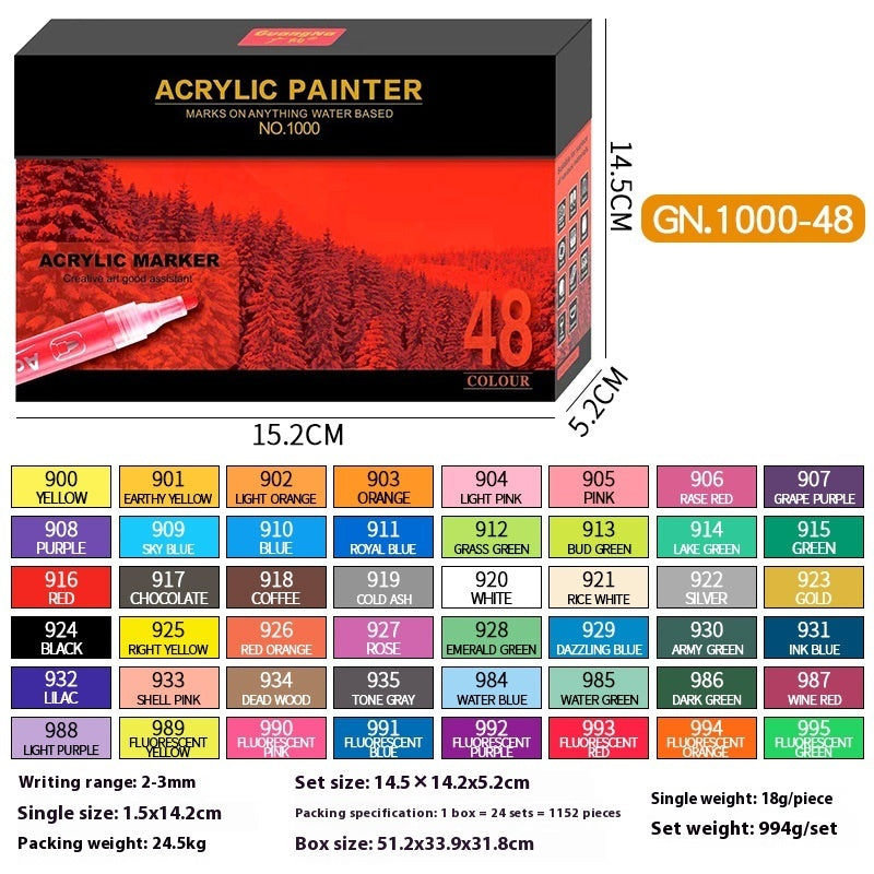 48-color water-based ceramic graffiti marker package for DIY painting by My Store
