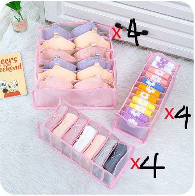 Non-woven fabric underwear storage box with compartmented organizer design
