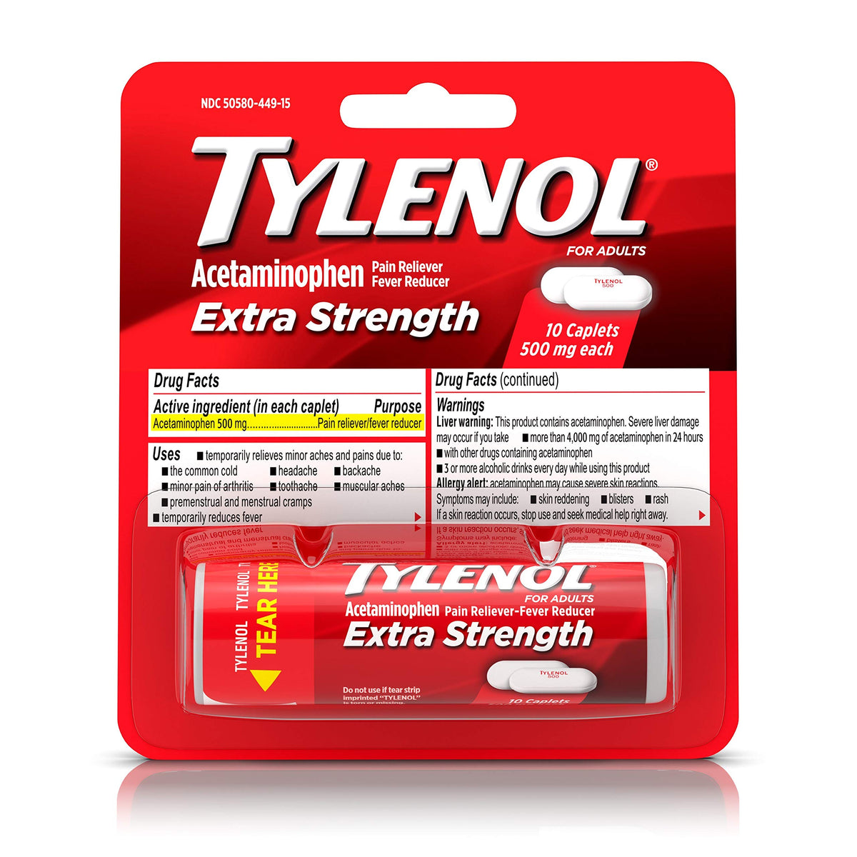 Extra Strength Tylenol Pain & Fever Relief 10ct