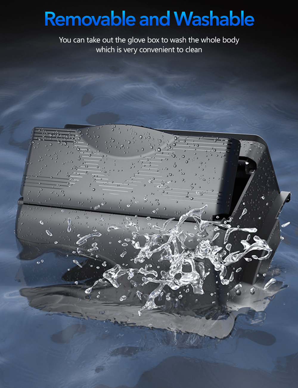 Tesla Model Y driver mini glove box storage box by Tesery, compact and easy to install for convenient vehicle organization.