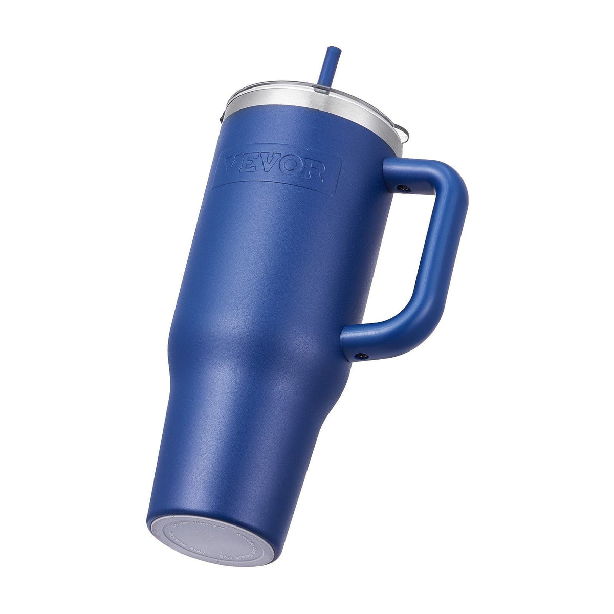 Blue 40 oz insulated stainless steel water bottle and coffee cup from EasyOptionXY, with a handheld design and spill-proof lid.