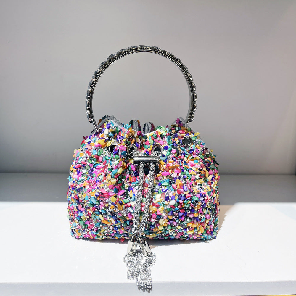 Luxury Designer Women's Handbag with Colorful Stones