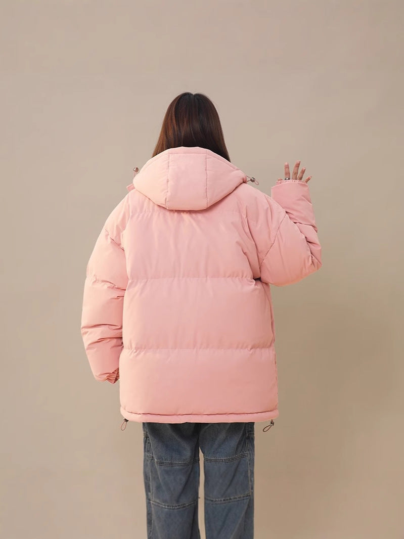Women's loose-fitting solid-color versatile cotton coat from My Store