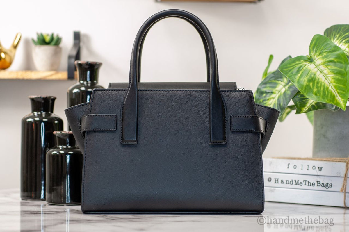 Carmen Black Leather Satchel by Michael Kors