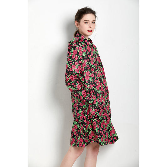 Mid-length rose trench coat for women by My Store