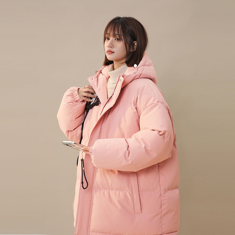 Women's loose-fitting solid-color versatile cotton coat by My Store