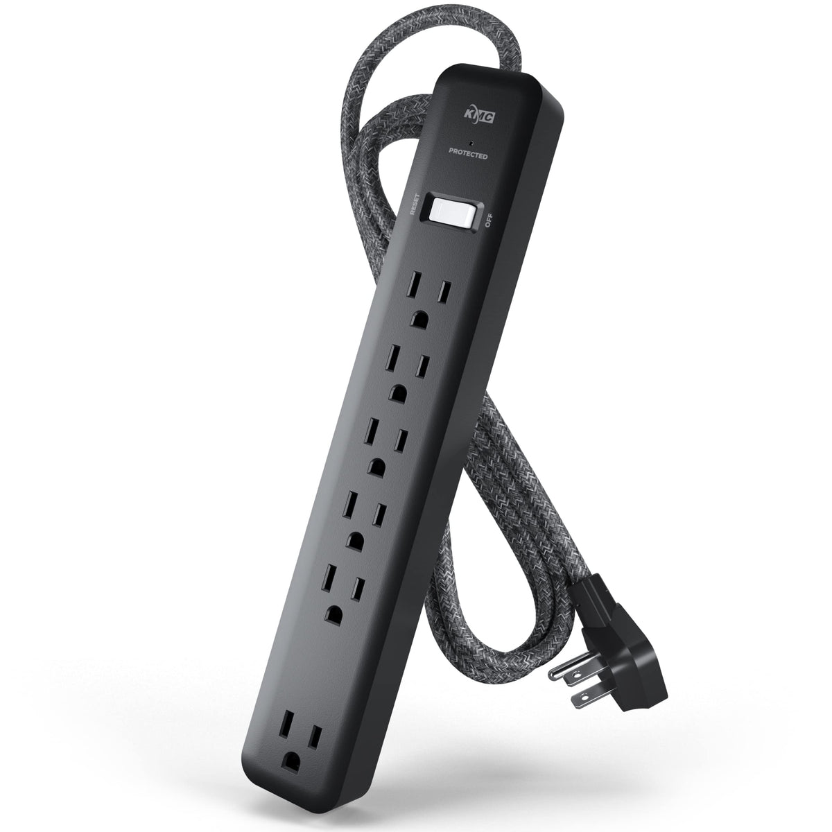 KMC 6-Outlet Braided 6-ft Surge Protector Power Strip