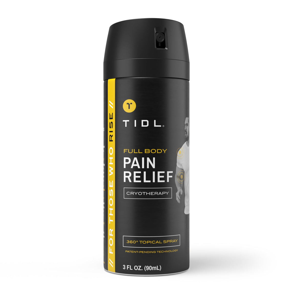 BACKUPMYFILESNOW® TIDL 3 oz Cryo-Relief Pain Spray bottle with nozzle for targeted cold therapy on skin.