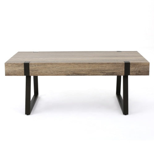 Wooden coffee table by BACKUPMYFILESNOW.COM® with a smooth surface and sturdy legs, ideal for living room decor.