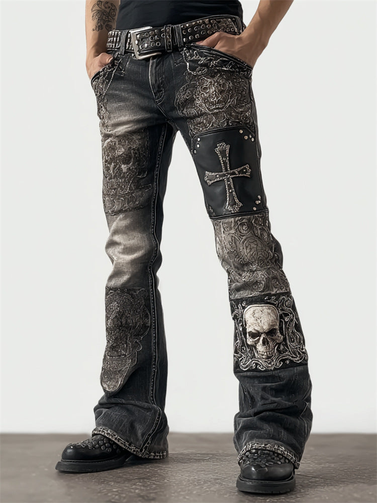 Womens Denim Jeans Womens Trousers With Colorful 3D Floral Prints