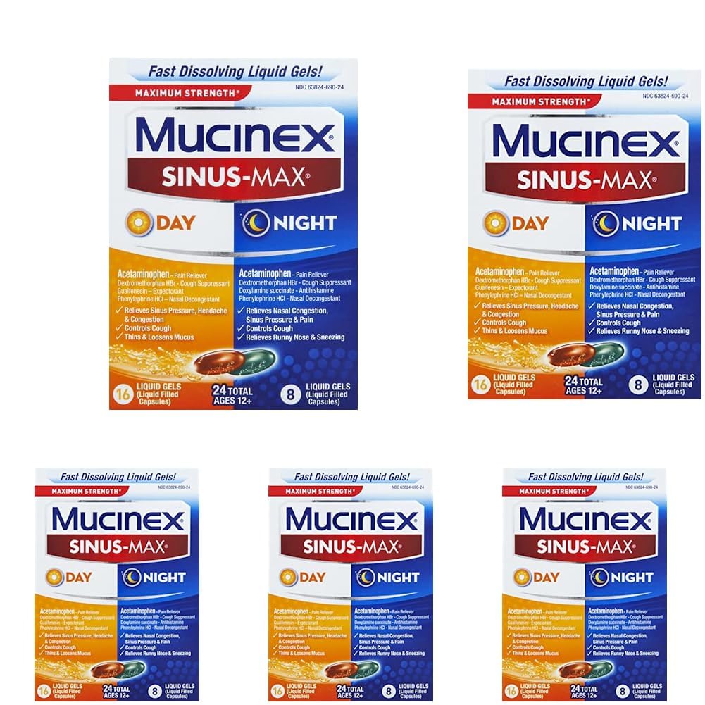 BackupMyFilesNow SinuClear Max Strength 24hr Relief Liquid Gels, 24 count, nasal congestion relief medication.