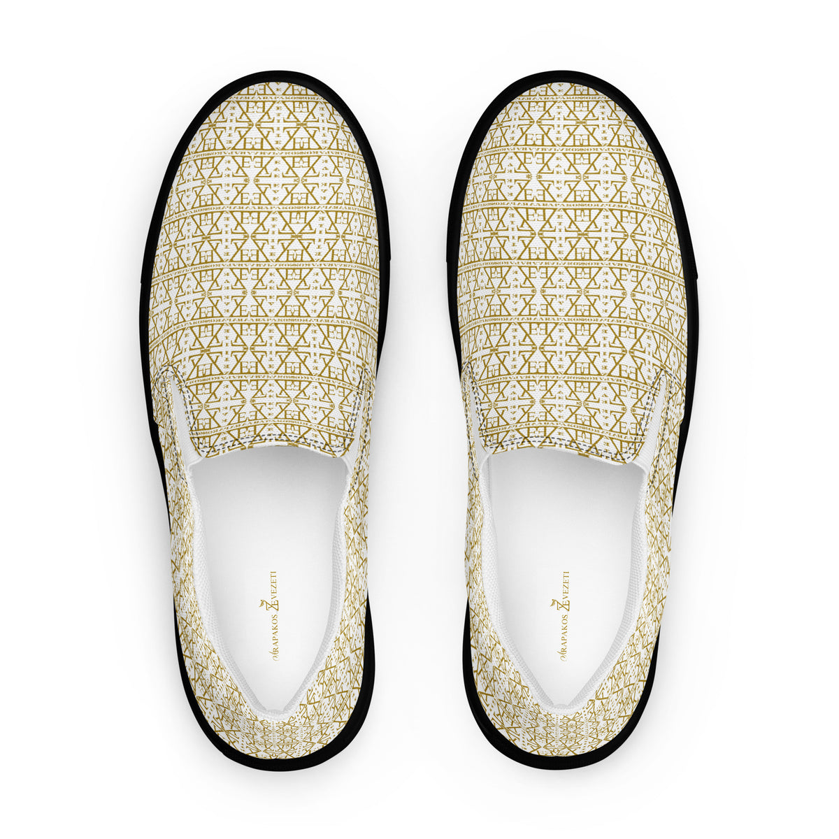 White women’s slip-on shoes by Atelier Evezet Arapakou with waterproof canvas and anatomical sole, shown from a side view.
