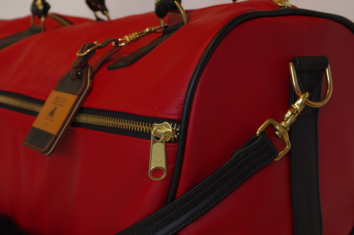 Bueno Leather Co. BLCO® Duffle Bag XL-LUX luxury leather handcrafted duffle bag with sturdy handles and spacious interior.