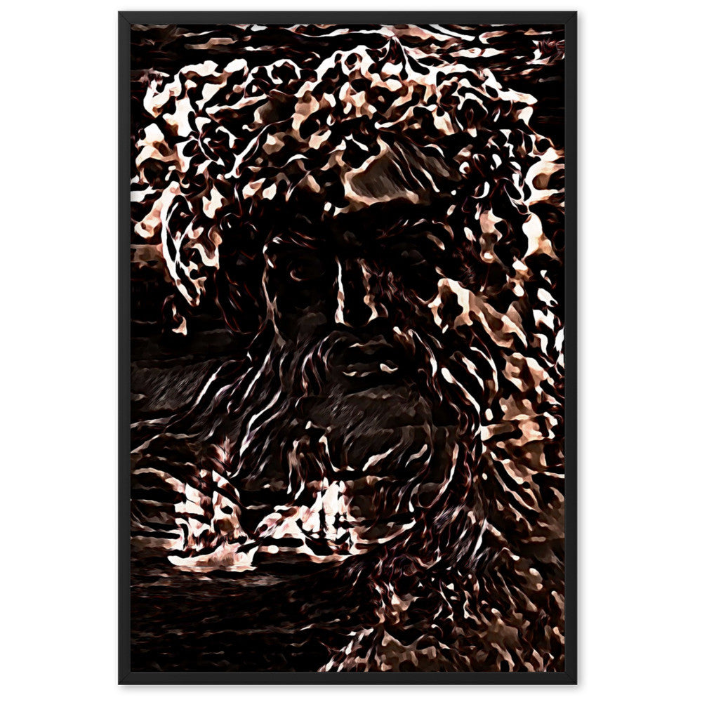 WHEN POSEIDON ASKED THE WAVES TO DANCE TALE Framed Poster