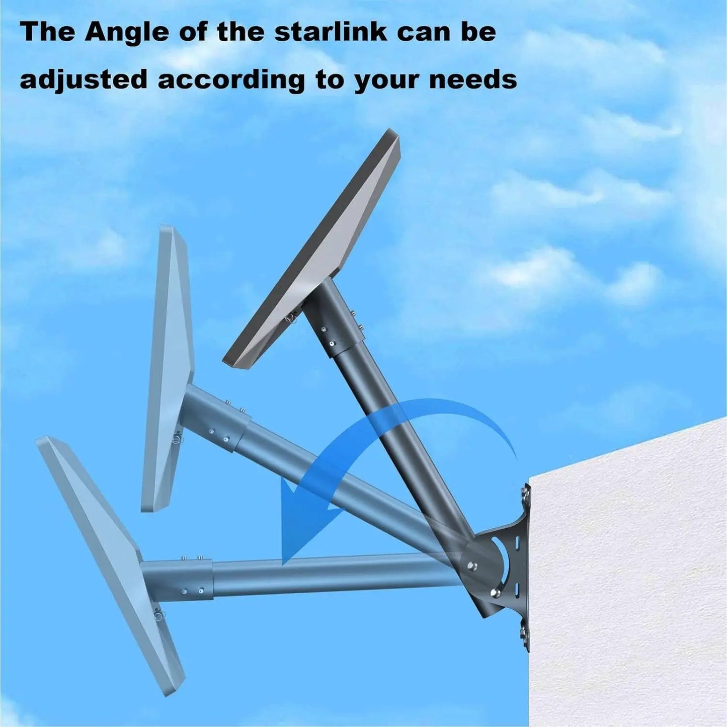 Adjustable Starlink satellite roof mount kit with rectangular dish, pivot stand, by Guangzhou Chuangze Digital Technology Co.