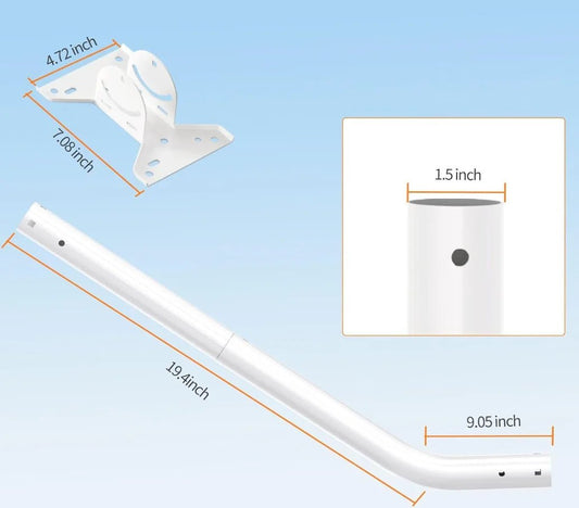 Starlink Mount Gen 3 Long Type with Pipe Adapter and Adjustable Wall or Roof Mount, compatible with Guangzhou Chuangze Digital Technology