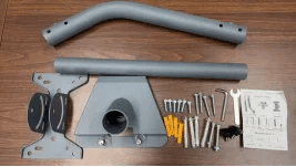 Starlink Gen 3 long mount with pipe adapter, adjustable wall and roof mounting kit for satellite dish installation.