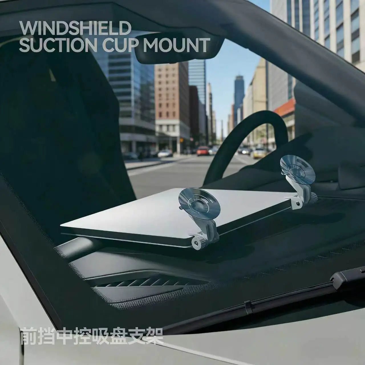 Starlink vehicle roof mount with premium triangular suction cup base and multi-angle swivel bracket for secure heavy-duty support